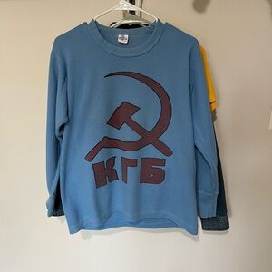 USSR Vintage Sweatshirt with KGB Design made in USSR . Purchased in Moscow 1980